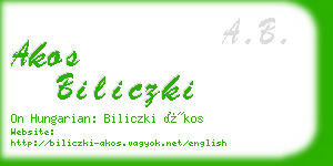 akos biliczki business card